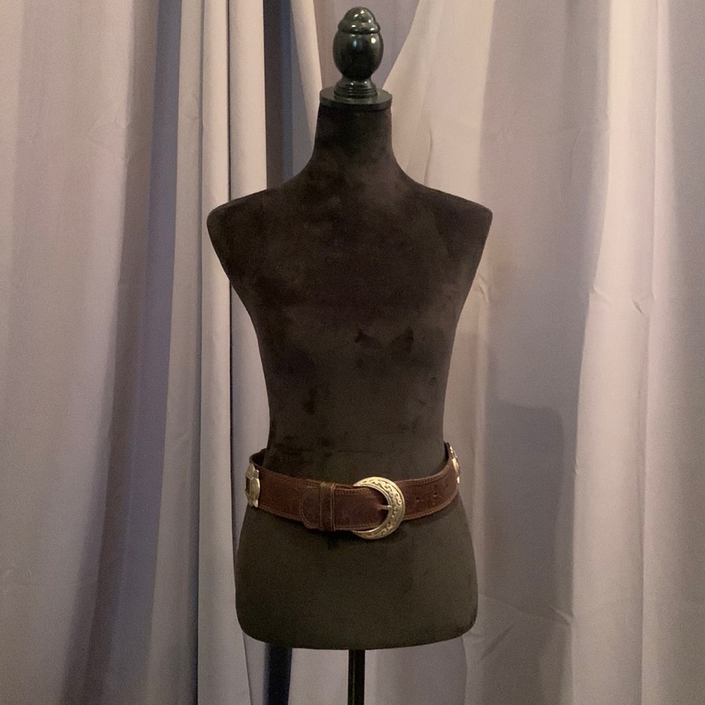 Classic Brown Belt with Ornate Gold Buckle